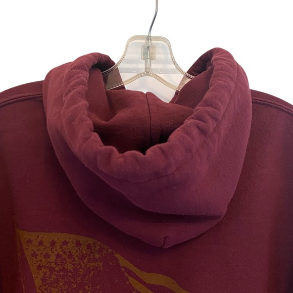 Post‎ Malone Stoney Tour Hoodie Maroon Music Band Flag Drawstring Men's Small - Picture 6 of 14